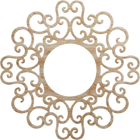 Reims Wood Fretwork Pierced Ceiling Medallion, Red Oak, 34OD X 13ID X 1/4T